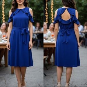 Ivanka Trump Royal Blue Cold Shoulder Dress